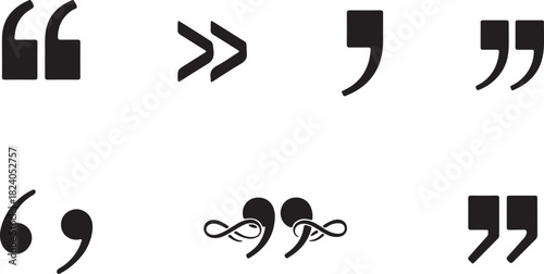 Quotation mark punctuation set icon