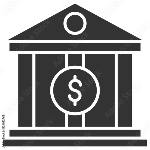 Bank Glyph Icon