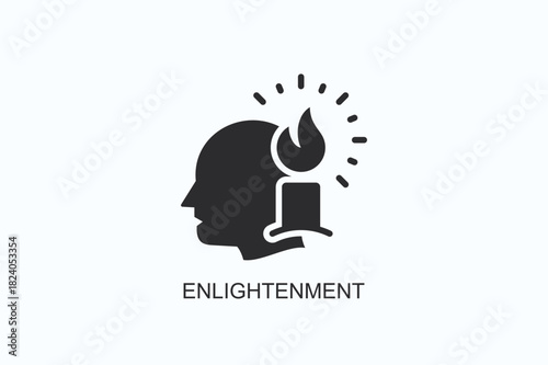 Enlightenment Icon Or Logo Isolated Vector Illustration