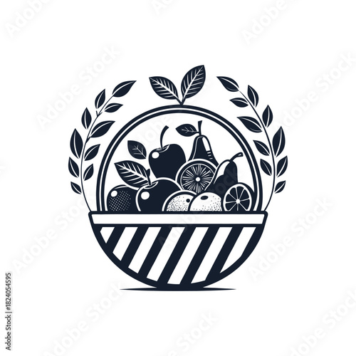 fruits silhouette logo vector line art logo design