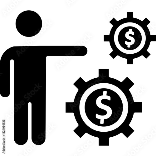 Business Manager Glyph Icon – Leadership, Management, and Corporate Role Symbol