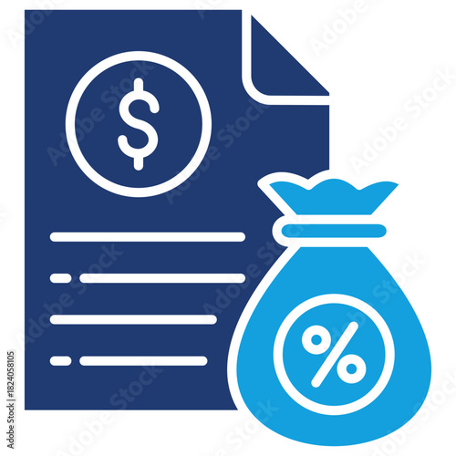 Tax Flat Blue Icon