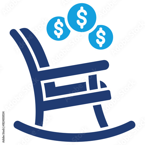 Pension Flat Blue Icon