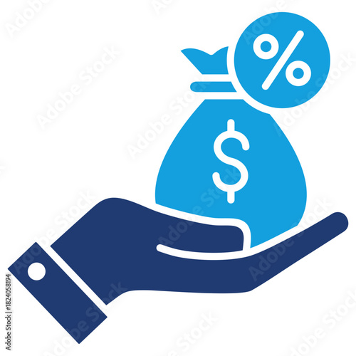 Commission Flat Blue Icon