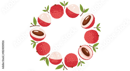 Lychee Fruit Wreath: Fresh and Vibrant Design.