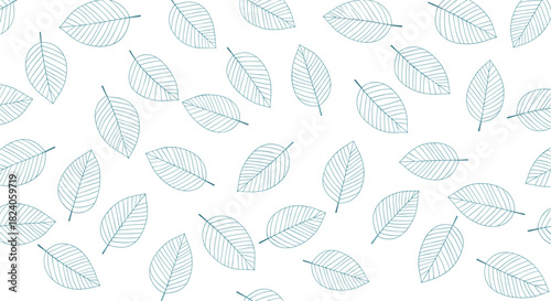 Delicate Leaf Pattern on White Background.