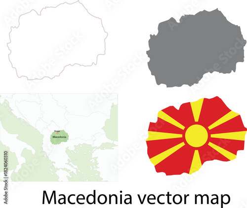 macedonia vector map illusytration on white background