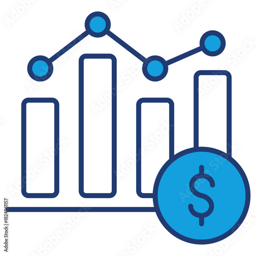 Stock Market Blue Icon
