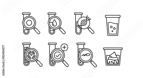 Medical laboratory test icons for clinical diagnosis