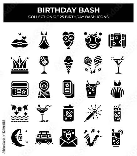 Birthday Bash. Collection of 25 Birthday Party Icons