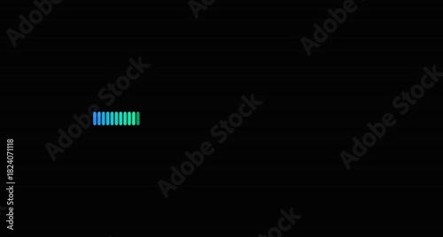 Cyan Blue Audio Level Meter Animation, Electric Sound Visualizer, 4K Looping Equalizer Bars