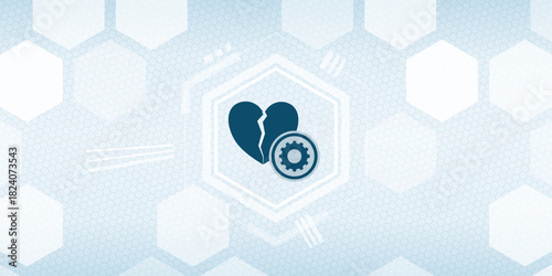 Broken Heart Relationship Sadness Emotion Settings Configuration Vector Icon Header Background