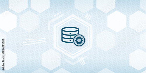 Database Server Data Storage Cloud Security Settings Vector Icon Header Background