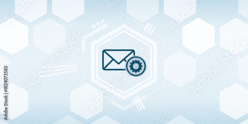 Email Mail Message Communication Settings Configuration Vector Icon Header Background