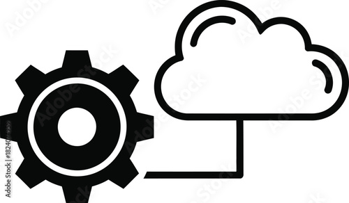 Abstract icon representing cloud computing and industrial automation integration