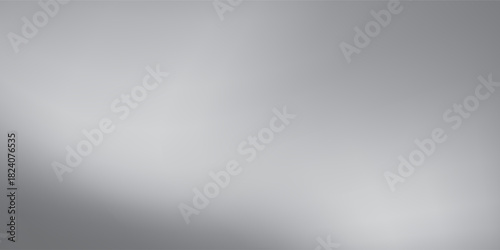 Silver foil background with metal mirror texture. Chrome gradient surface with light gloss. Vector aluminum grey sheet with reflection. Platinum