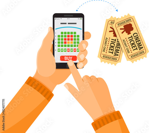 online cinema ticket order concept