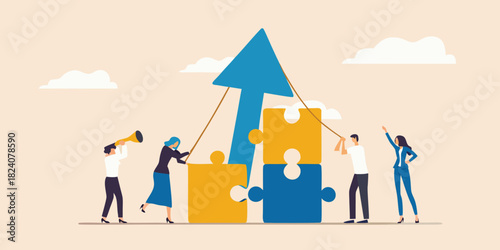 Teamwork and collaboration building a successful future together