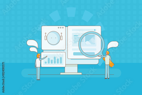 Digital marketing team collaborates and conduct data driven discussion to enhance search visibility with AI SEO.