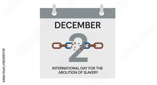 December 2nd, International Day for the Abolition of Slavery, conceptual illustration symbolising
