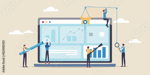 Team collaborating on data analysis and business growth strategies