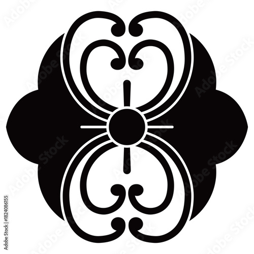 家紋です。変わり蔓花角といいます