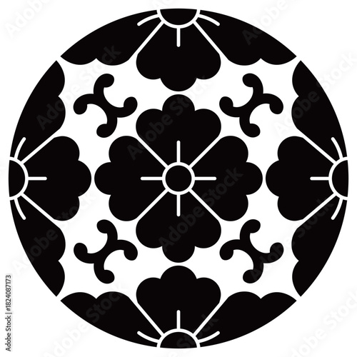 家紋です。浮線陵花角といいます