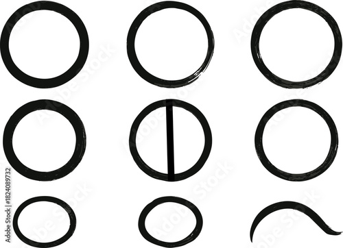 Vector illustration set of round, yellow, metal buttons with rings for web and app design and label template element