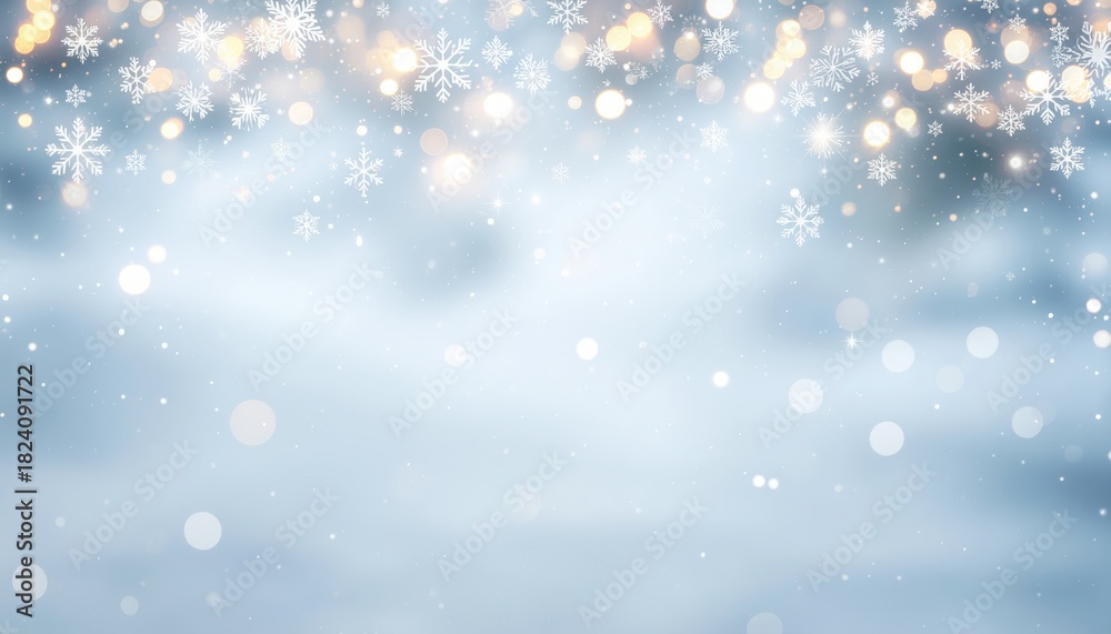 Fototapeta premium Winter wonderland celebration snowy landscape abstract background soft lighting dreamy atmosphere holiday spirit festive vibe perfect for seasonal decor