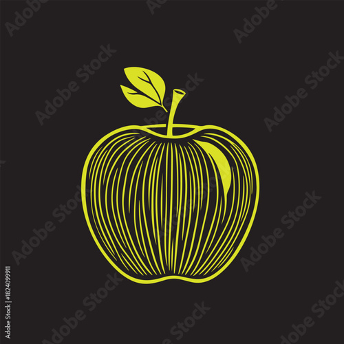 Hand drawn apple vector illustration design.