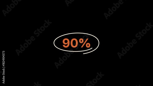 90 percent Highlighted Circle Text Animation