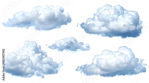 fluffy clouds of varying shapes float in the sky, conveying a sense of serenity and the vastness of nature.