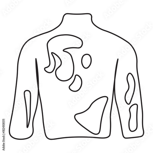 Tinea Versicolor on Human Back Skin line icon