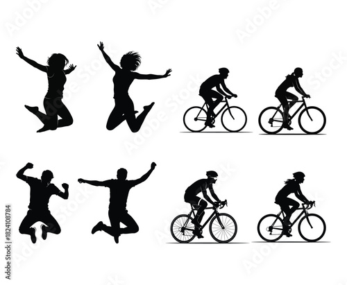 silhouette of a cyclist