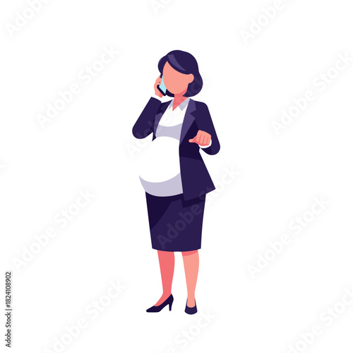 pregnant woman working, expectant mother, business discussion, company issues, manager role, female leadership, workplace communication, professional woman, business call, organizational management, c
