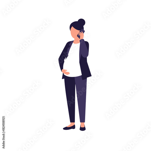 pregnant woman working, expectant mother, business discussion, company issues, manager role, female leadership, workplace communication, professional woman, business call, organizational management, c