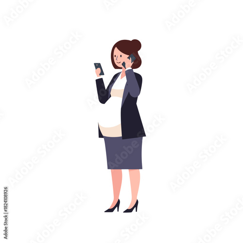 pregnant woman working, expectant mother, business discussion, company issues, manager role, female leadership, workplace communication, professional woman, business call, organizational management, c