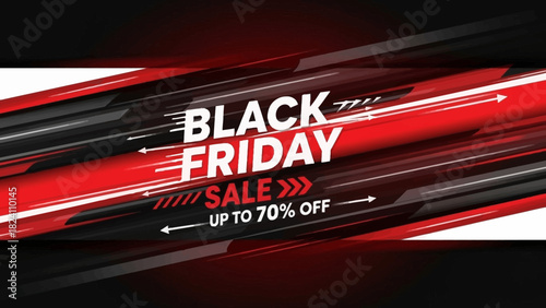 Get ready for Black Friday sales with this dynamic red and black background, perfect for advertising promotions and creating excitement for big discounts
