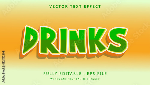 3d Drinks Editable Text Effect Template