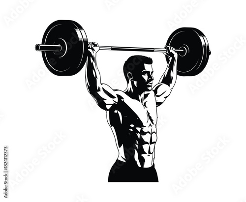 man lifting weights