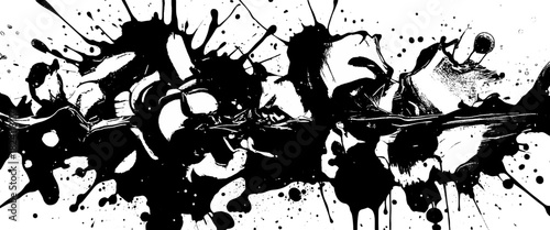 Vector black grunge graffiti style black ink drip art on white background