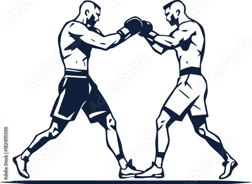 Adobe IllBoxing match illustration with two fighters in dynamic contact poseustrator Artwork