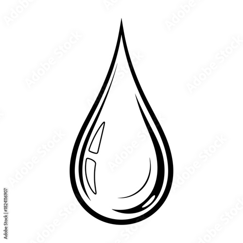 Abstract water drop illustration, hydration and purity in environmental design
