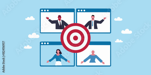 Diverse team collaborating remotely towards a common goal