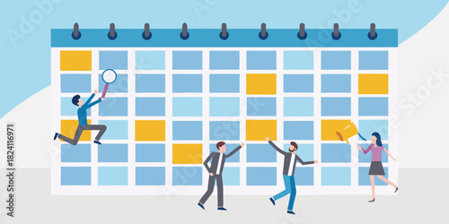 Team planning and collaboration around a large calendar