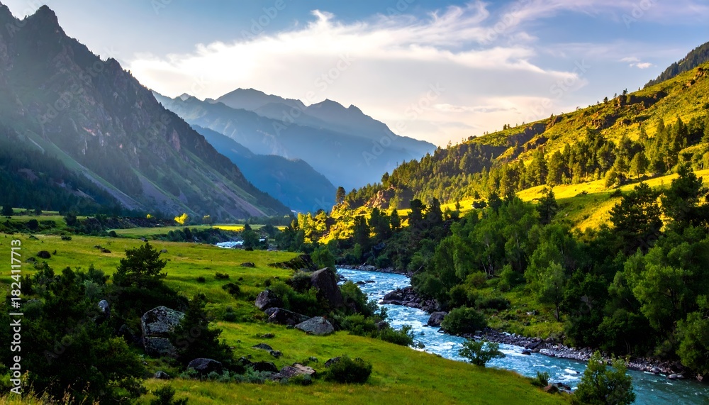 Fototapeta premium mountain landscape with lake