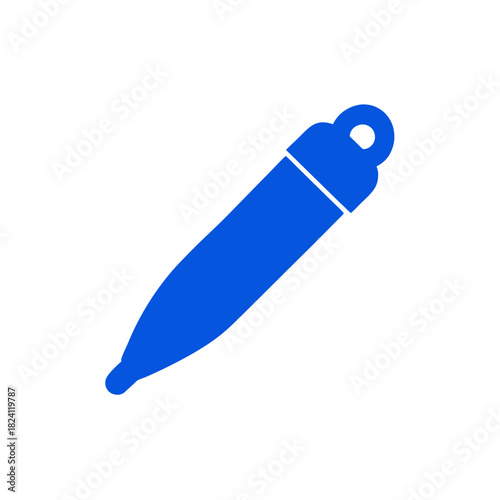 Illustration of a blue stylus on white space on transparent background