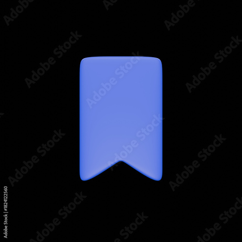 3D Bookmark Icon - Save, Mark, and Favorite Symbol for Web UI