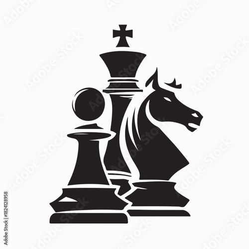 Chess Championship Logo Design Vector Isolated on white background
