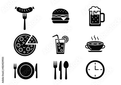 Set of food and drink icon for restaurant menu